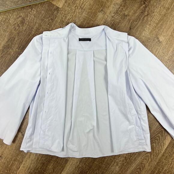 The Row Light Blue Mock Neck Hidden Button Closure Oversized Blouse - Picture 5 of 8